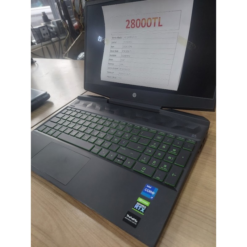 HP GAMING 15 İ7-11370H RTX3050TI 512GB 16GB